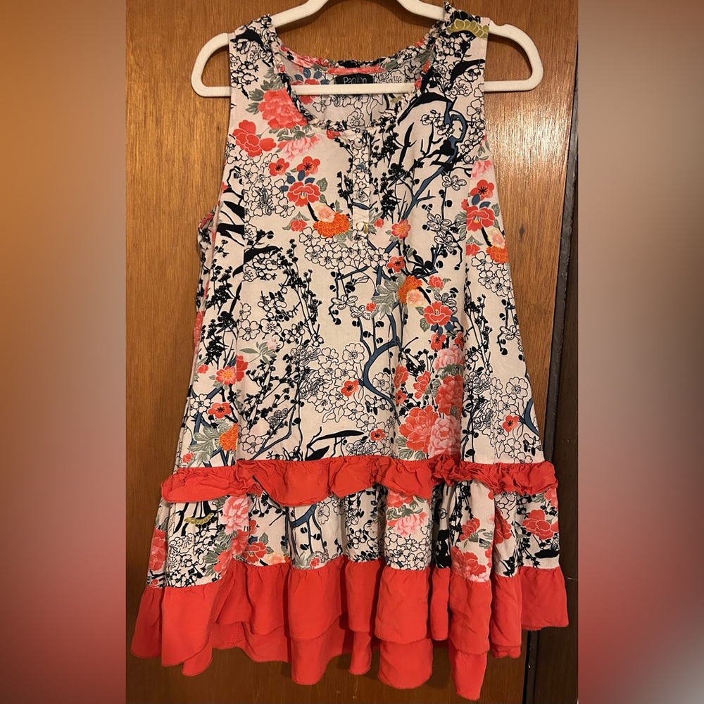 Papillon Sleeveless Floral Ruffle Dress